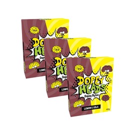 Dopey Heads | Dopey Bytes | HALAL | Lemon & Cola Bytes | Crunchy Bytes | Lemon | Cola | Tiny Candy | Pack of 3 | Weight 40g (1.41 oz) Each - Lemon & Cola