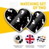 Awesome 2 x Heart Stickers 10 cm - Black Polka