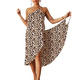 ATRACTIVOLL Women's Beach Dress Bikini Cover Up Summer V-Neck Beach Poncho Swimwear Cover Up Beach Tunic Wrap Sarong, Large, Lightweight, Holiday, Prints3