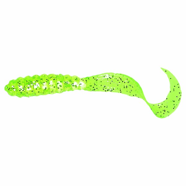 Mister Twister 3"" Meeny Tail, Chartreuse,Silver FLK (MTSF20-10S)