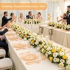 350PCS Orange Glitter Plastic Dinnerware Set for 50 Guests
