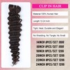 Clip in Hair Extensions Real Human Hair Deep Curly Dark