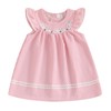 Kayotuas Toddler Girl Easter Dress Bunny Embroidery Flutter Sleeve Dresses