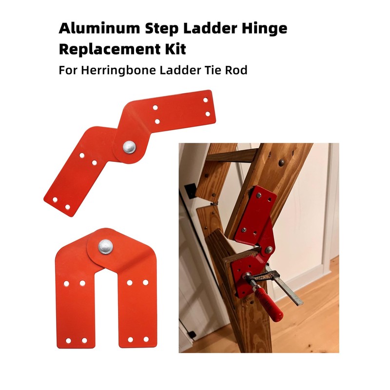 2Pcs New Attic Ladder Hinge,Aluminum Step Ladder Hing Kit