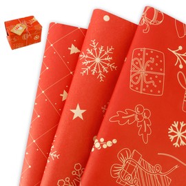Christmas Wrapping Paper Christmas Gift Wrapping Paper Christmas Emballage Cadeau 12 Sheets Vintage Gift Wrap Packaging Paper for Christmas Gifts New Year Decor Flower Bouquet Craft Gift Wrapping