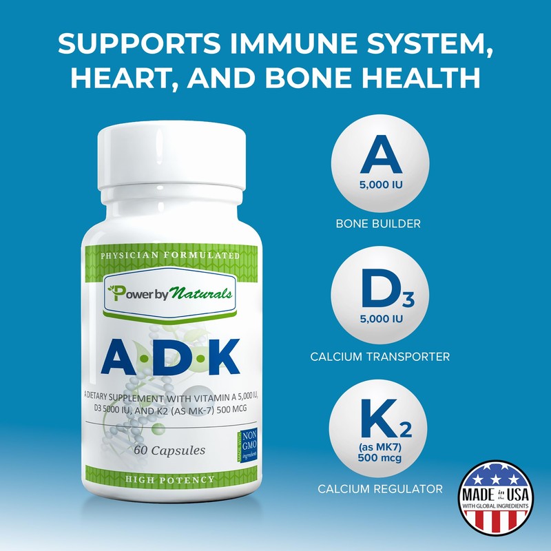 Power By Naturals ADK Vitamin Supplement - High Potency Blend