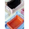 Ay-Kasa Folding Crate, Sturdy Folding Box, Plastic, Stackable, Cream, Mini