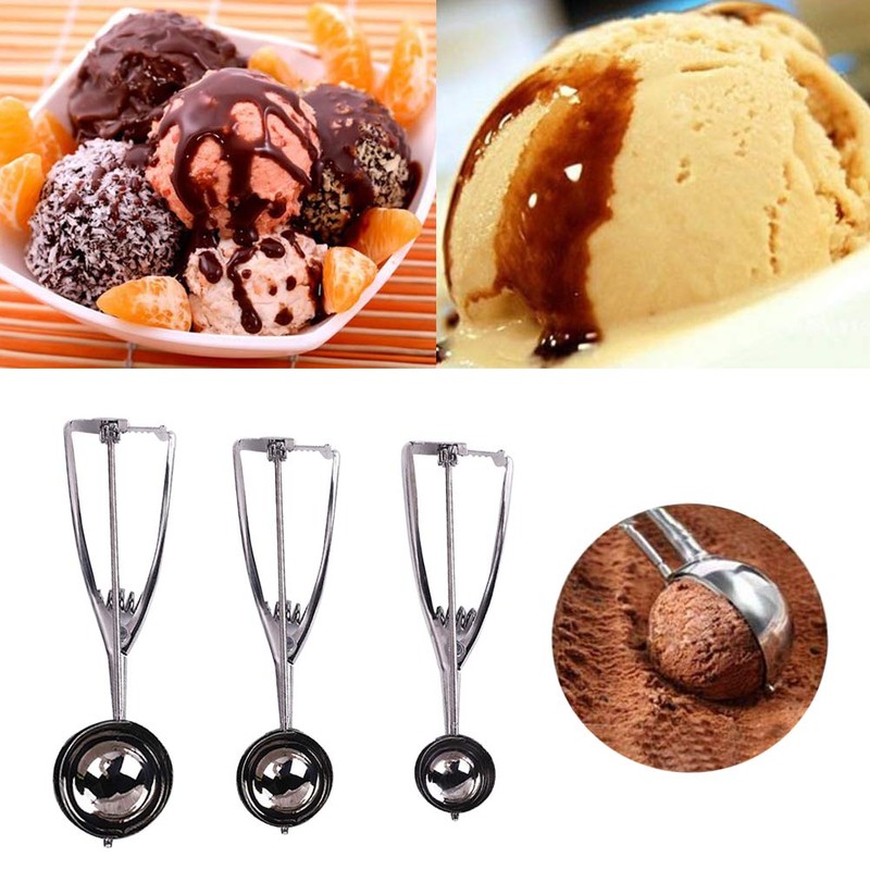 Cookie Scoop Set,3 PCS Stainless Steel Ice Cream Scoop,Ice Cream