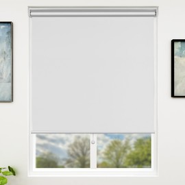 28 x 72 Inch Blackout Window Shades Cordless Window Blinds with Spring Lifting System for Home & Office, White