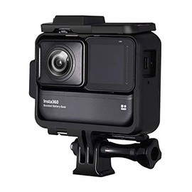 Housing Case for Insta360 ONE R Boosted Battery Frame, Protective Shell Cage Mount Bracket Accessories with Hot Shoe (Black)
