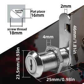 10 Pack Cam Locks Keyed Alike, 1-1/8''Cylinder Fits on 7/8'' Max Panel Thickness RV Storage Locks, Cabinet Cam Lock with Keys File Drawer Mailbox Replacement Lock Set, Zinc Alloy