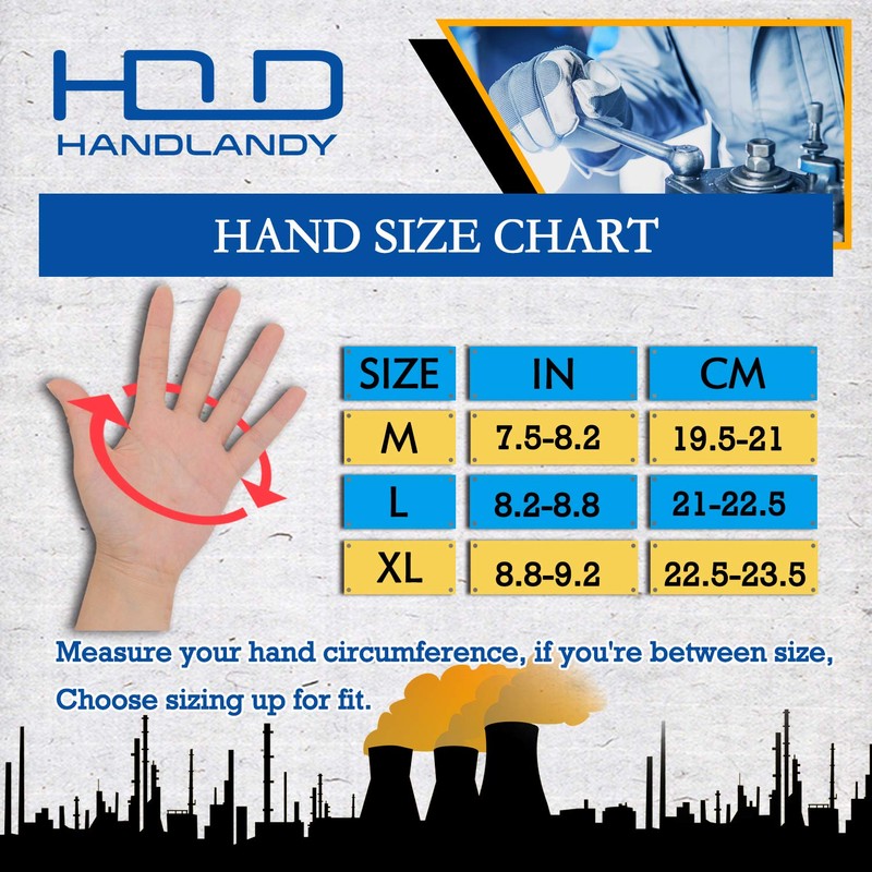 Handlandy Mens Work Gloves Touch screen, Synthetic Leather Utility Breathable