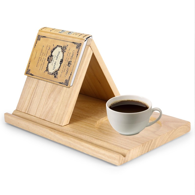 BTBHIHO Reading Book Shelf with Drink Holder, Small Reading Book