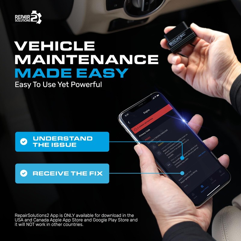 BLCKTEC 410 Bluetooth OBD2 Scanner for iPhone & Android, No