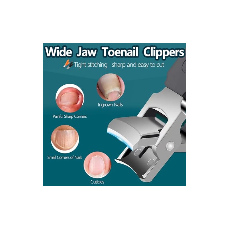 2PCS Anti-Splash Slanted Nail Clipper Set for Thick Nails