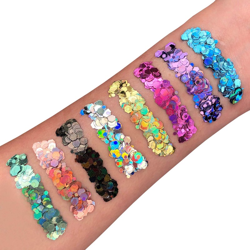 Moon Glitter Holographic Face & Body Chunky Glitter Gel, 12