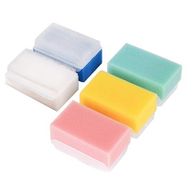 ORFOFE 5pcs Touch Training Brushes Soft Tactile Sense Bath Sponge for Sensory Development Quick Dry Multi Yellow White Green Blue Pink