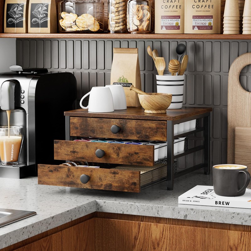 Plaviya Coffee Pod Holder for Counter, 3 Tier Coffee Pod