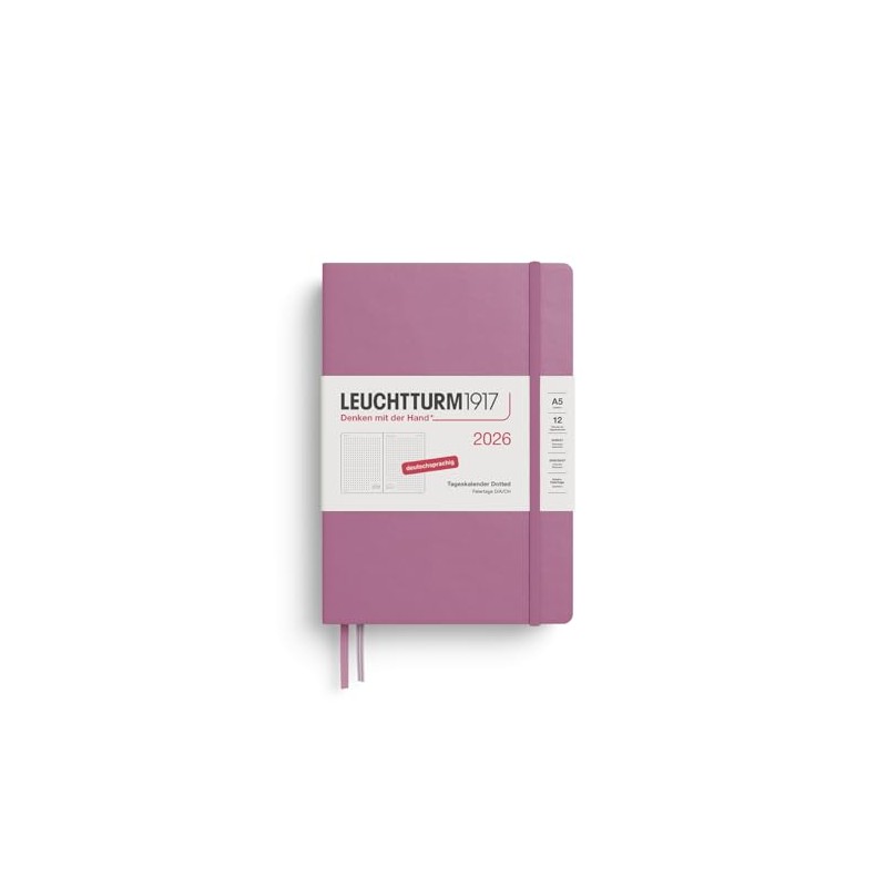 LEUCHTTURM1917 Dotted Medium (A5) 372600 Daily Calendar 2026, 12 Months,