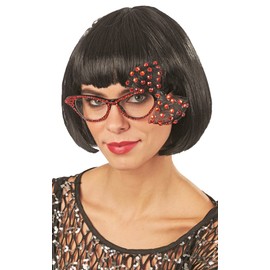 Cat Eye Glasses with Jewels – Great for Rockabilly 50s/60s FANCY DRESS COSTUME - red