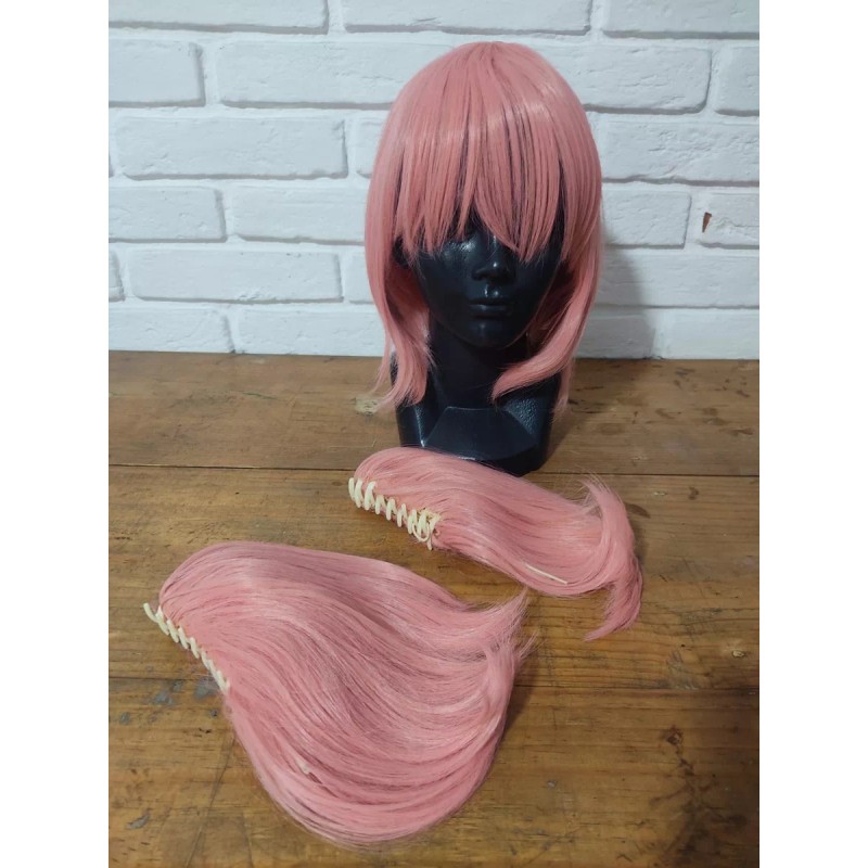 Caracterización Luna Peluca Rosa Coletas Madoka Mágica