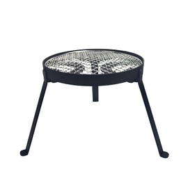 YBTMG Folding Campfire Tripod with 304 Stainless Steel Grill, Heavy Duty Cast Iron Camping Stand for Cooking Dutch Oven for BBQ Picnic Hiking Fishing Travel