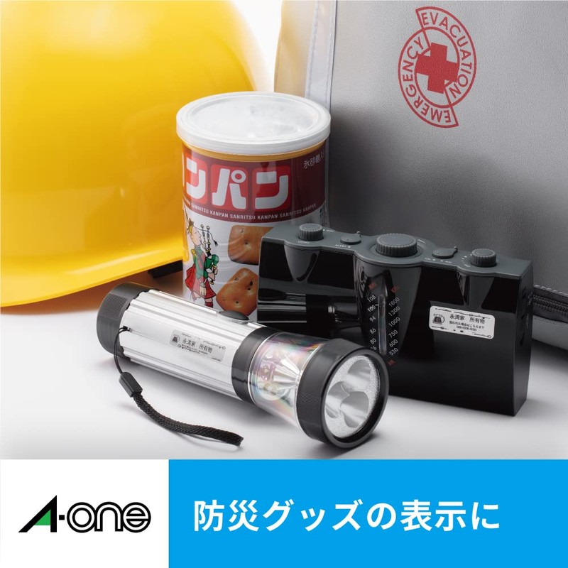 A-One 29394 Label Stickers, Waterproof, Glossy Film, Transparent, Postcard Size,