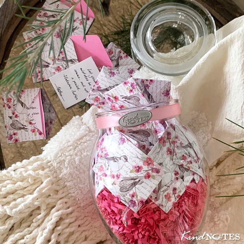 KindNotes Glass Keepsake Gift Jar with GET Well Messages -