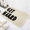 Feblilac Get Naked Bath Mat, Simple Beige Fun Bathroom Rug,