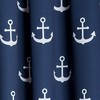 Lush Decor Darkening Window Curtain Set, Navy Anchor Print, 84"