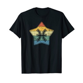 Zodiac Sign Pisces - Symbol without Text as Vintage Star T-Shirt