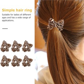 Baluue 6pcs Leopard Scrunchies for Women Ponytail Holders Hair Ties Hair Bands for Daily Use Versatile Accessories for Ponytails Wrist Wear