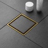 6-Inch Square Shower Drain with Hair Catcher, 2-in-1 Tile Insert