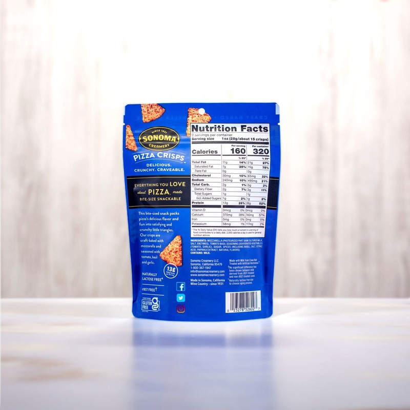 Sonoma Creamery Pizza Crisps, Tomato Basil, 2 Oz (12 Count)