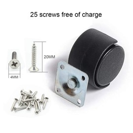Copapa 1" Dia Plastic Wheel Metal Top Plate Swivel Ball Bearing Casters 5 Pcs w Mounting Screws