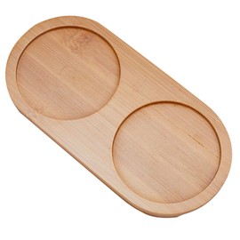 GORGECRAFT Bamboo Soap Dispenser Vanity Cup Serving Tray Bathroom Counter Kitchen Trays Dresser Jewelry Ring Dish Comestic Holder Bathtub Perfume Makeup Jewelry Organizer for Bathroom Home Kitchen