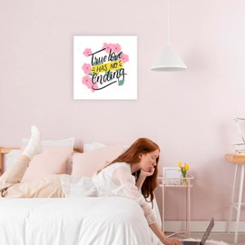 Edenpack Inspirational Quote Canvas Wall Art Motivational Quote Framed Prints Decor for Bedroom Kitchen Walls Office Hallway Woman Special Occasions Gift (Girl Power Design 6, 8''x8'')