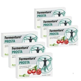 Aura Natura Fermentura Prosta Fermented Prostate Complex Capsules with Pumpkin Seed, Pomegranate, Wheatgrass, Zinc & Selenium, 180 Capsules, Pack of 6, Vegan