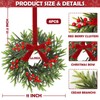 4 Pcs 11”Mini Christmas Cabinets Wreaths for Kitchen, Small Artificial