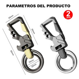 2 Piezas Llaveros de Servicio Pesado con Abridor de Botellas Paquete, Diseño Giratorio Completo de 360 Grados.Llaveros de Coches, para Mantener Sus Llaves Organizadas (2)