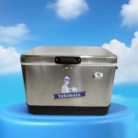 51 Liter Stainless Steel Portable Cooler Box Multi-Functional Dual-Purpose Cold/Warm Food/Beverage Ice Chest for Campingcolor: silver