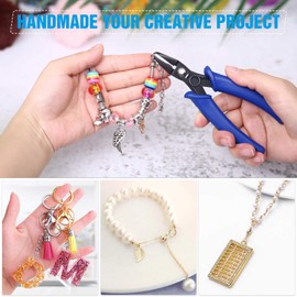 Evatage Split Ring Pliers for Jewelry Making, Evatage 2Pcs Jump Ring Opening Pliers for Opening Split Ring or Key Chain, Opener Tools for Jewelry Beading Repair Making Supplies