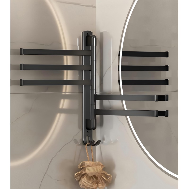Swivel Towel Racks for Bathroom/Kitchen, Wall Mounted No Drill Heavy