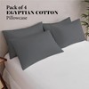 J.Din 100% Egyptian Cotton Charcoal Grey 4 Pack Pillow Cases