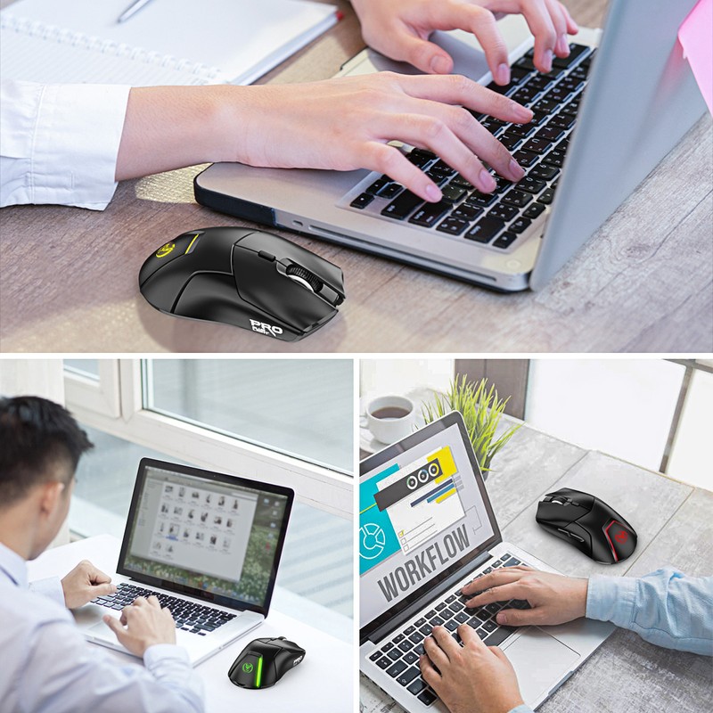HXSJ T40 T40 Wireless Mouse 2.4G+BT5.1+BT5.1 USB Receiver Triple Modes