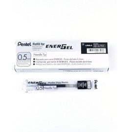 Pentel Refill Ink for EnerGel Liquid Gel Pen, fine (0.5mm), Black Ink, Box of 12