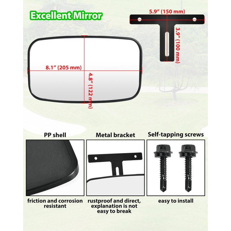 SLORIMOD Extra Wide Center Rear View Mirror for EZGO Golf