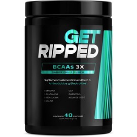 Aminoácidos BCAAs de 40 Servicios. Carnitina, CLA, Glutamina y Electrolitos. BCAA 3X (Fruit Punch) Get Ripped.