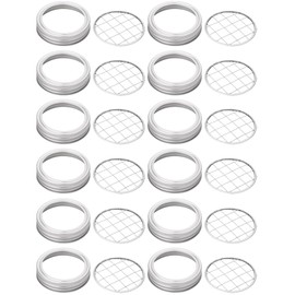 12 Pcs Mason Flower Jar Lid, Mason Jar Plant Grid Flower Organizer Mason Jar Floral Frog Lid for Home Office Vase Decoration Accessories (3.38 inch)