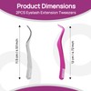 2PCS Eyelash Extension Tweezers, Stainless Steel Lash Tweezers with Comb,